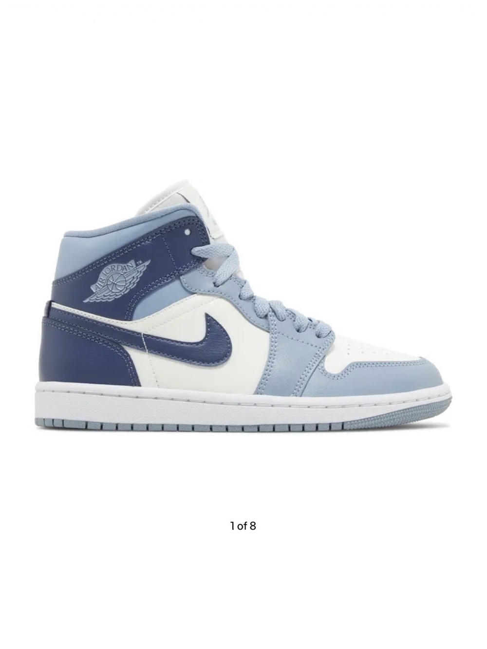 Nike Air Jordan 1 Mid Basketball Shoes - Light Blue/Navy Unisex